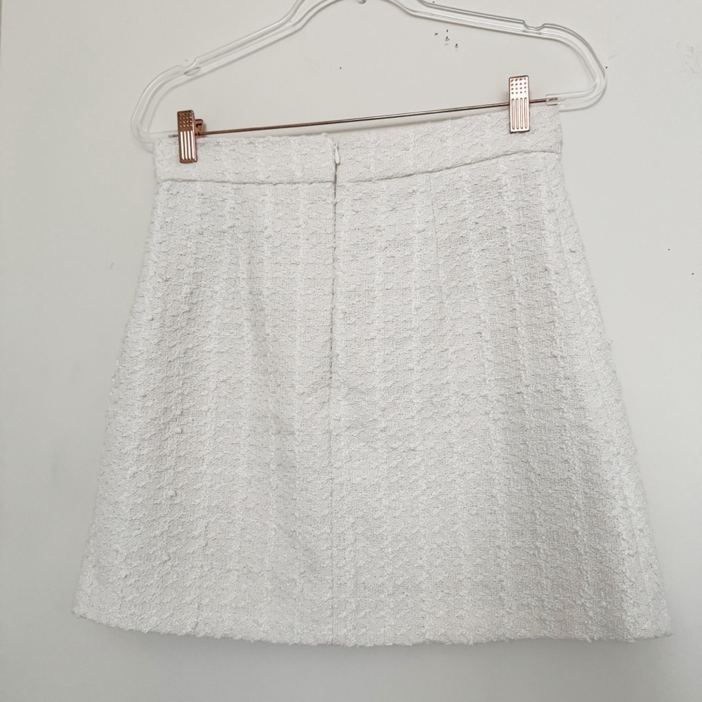 White tweed style mini Skirt - Picture 6 of 11